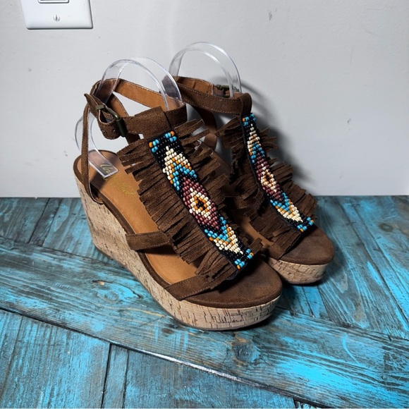 Ariat Women's Unbridled Lolita Sandal Size 8 Fringe Western Southwestern - Picture 3 of 13